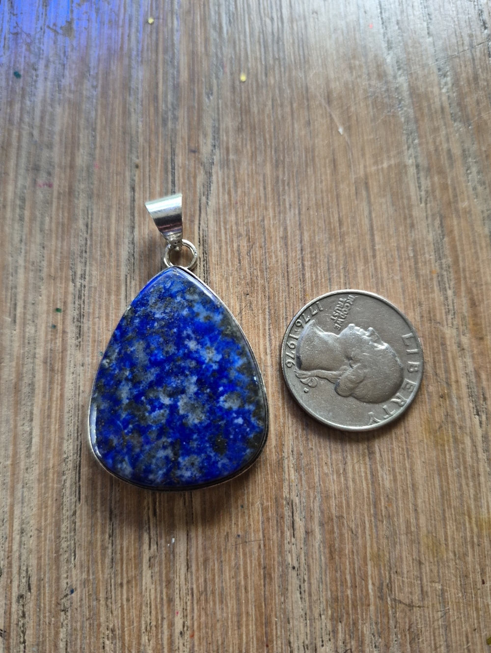 Lapis Lazuli Teardrop Pendant in Blue